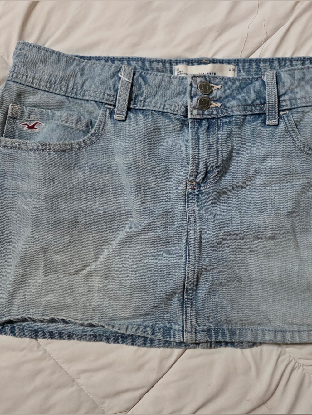 Hollister Light Blue Denim Mini Skirt